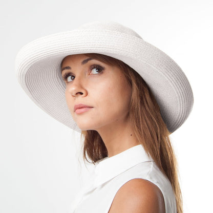 Chapeau Été Pliable Traveller blanc SUR LA TÊTE