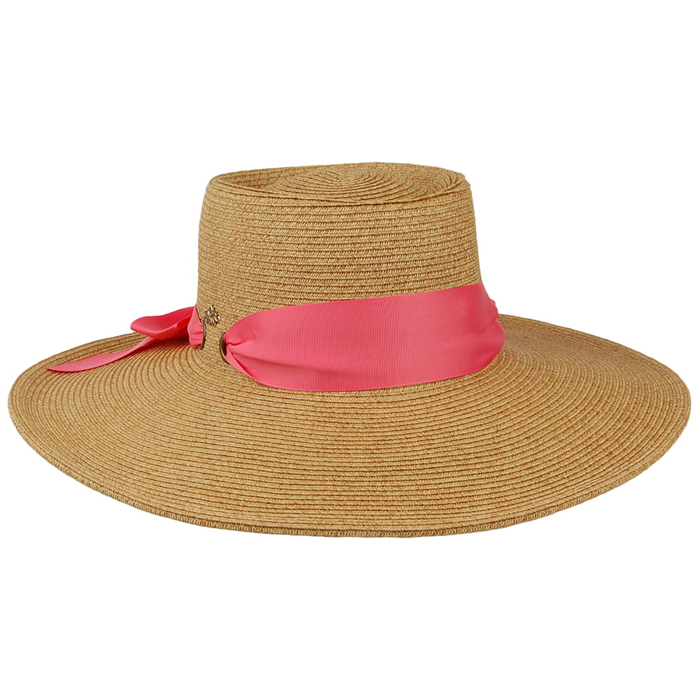 Chapeau Été en Papier Tressé Dorothy naturel-corail CAPPELLI