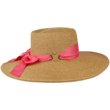 Chapeau Été en Papier Tressé Dorothy naturel-corail CAPPELLI