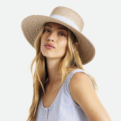 Chapeau Été en Paille Aries ivoire-bleu BRIXTON
