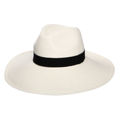 Chapeau Panama à Bord Large avec Bandeau noir Jessica décoloré CHRISTYS