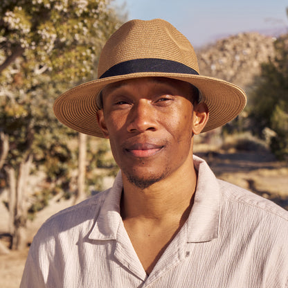 Chapeau Fedora en Paille Toyo Havana beige sable SUNDAY AFTERNOONS