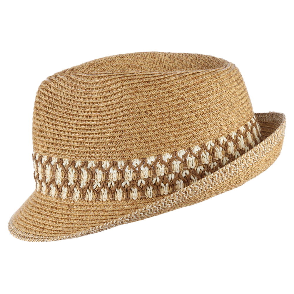 Chapeau Trilby En Papier Tressé naturel SCALA