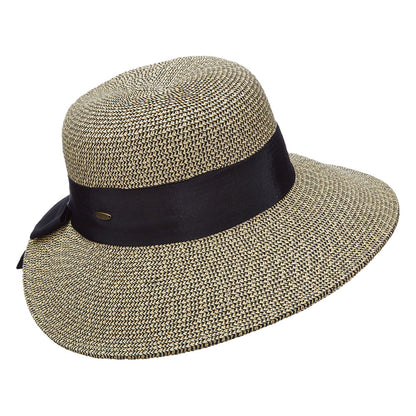 Chapeau de Paille Été avec Noeud en Gros-Grain blé-noir SCALA