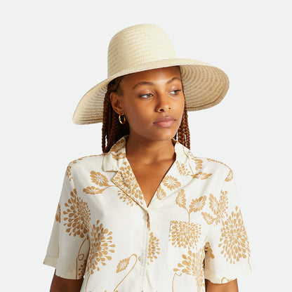 Chapeau Été à Bord Large en Paille Toyo Janae naturel BRIXTON