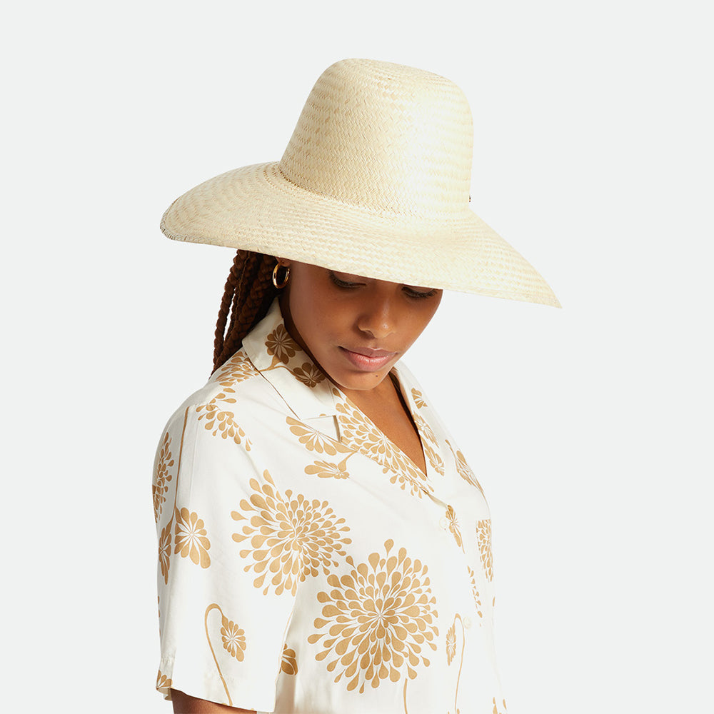 Chapeau Été à Bord Large en Paille Toyo Janae naturel BRIXTON