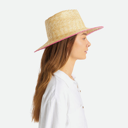 Chapeau Été Joanna Festival en Paille naturel-rose BRIXTON