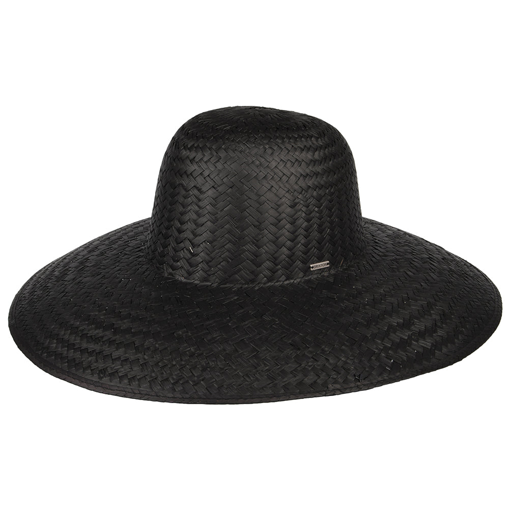 Chapeau Été à Bord Large en Paille Janae noir BRIXTON