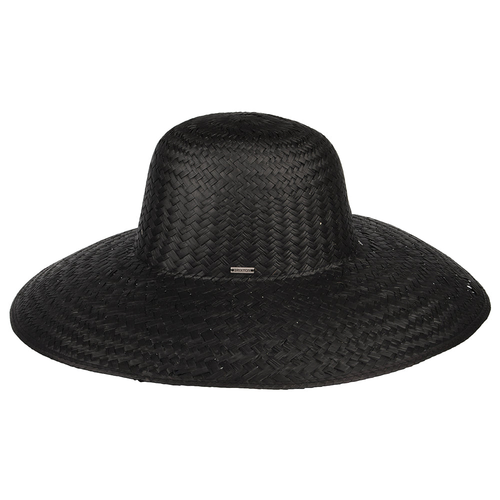 Chapeau Été à Bord Large en Paille Janae noir BRIXTON