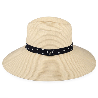 Chapeau Fedora Été à Bord Large Sia naturel avec Bandeau à Pois JOULES