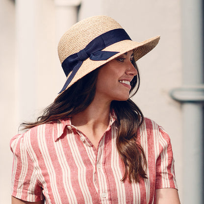 Chapeau Été en Paille Bronte naturel-bleu marine FAILSWORTH