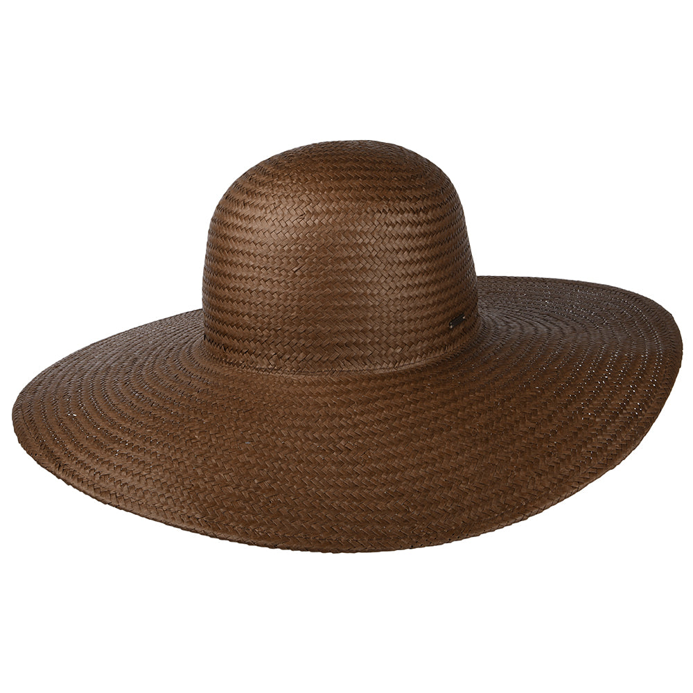 Chapeau Été à Bord Large en Paille Toyo Janae marron BRIXTON