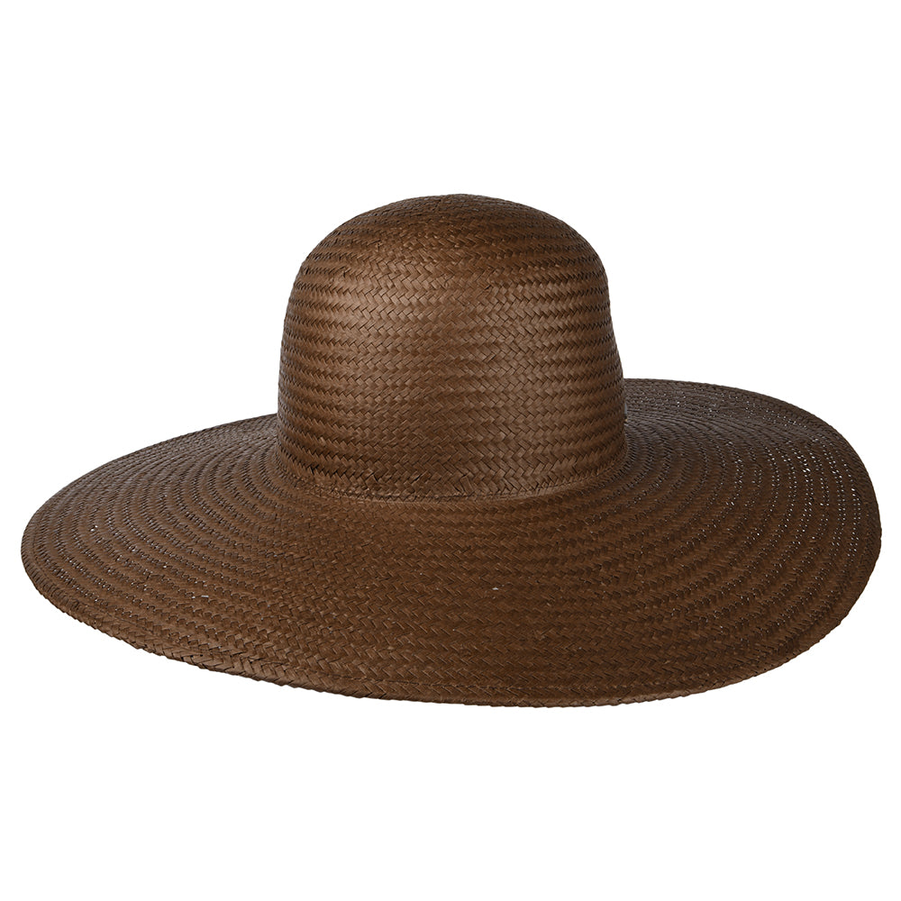 Chapeau Été à Bord Large en Paille Toyo Janae marron BRIXTON