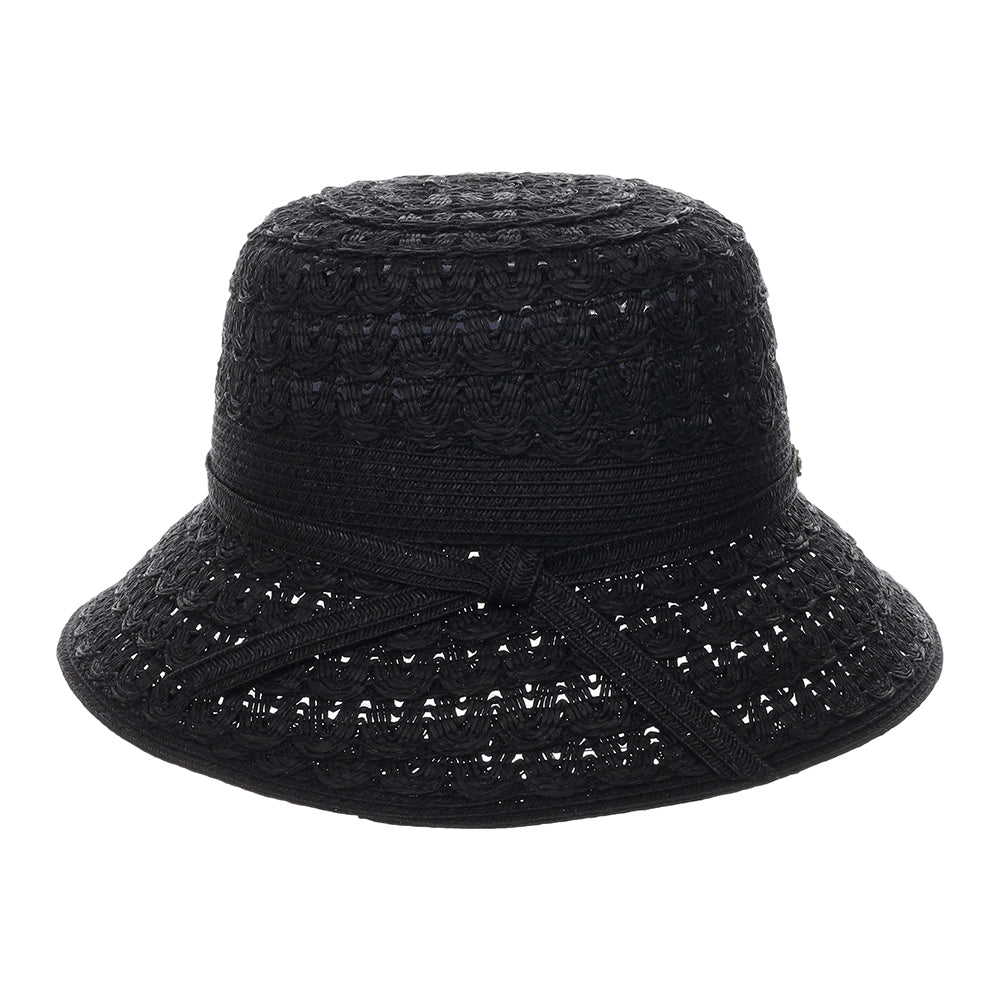 Chapeau Bob en Papier Tressé Sorina noir CAPPELLI