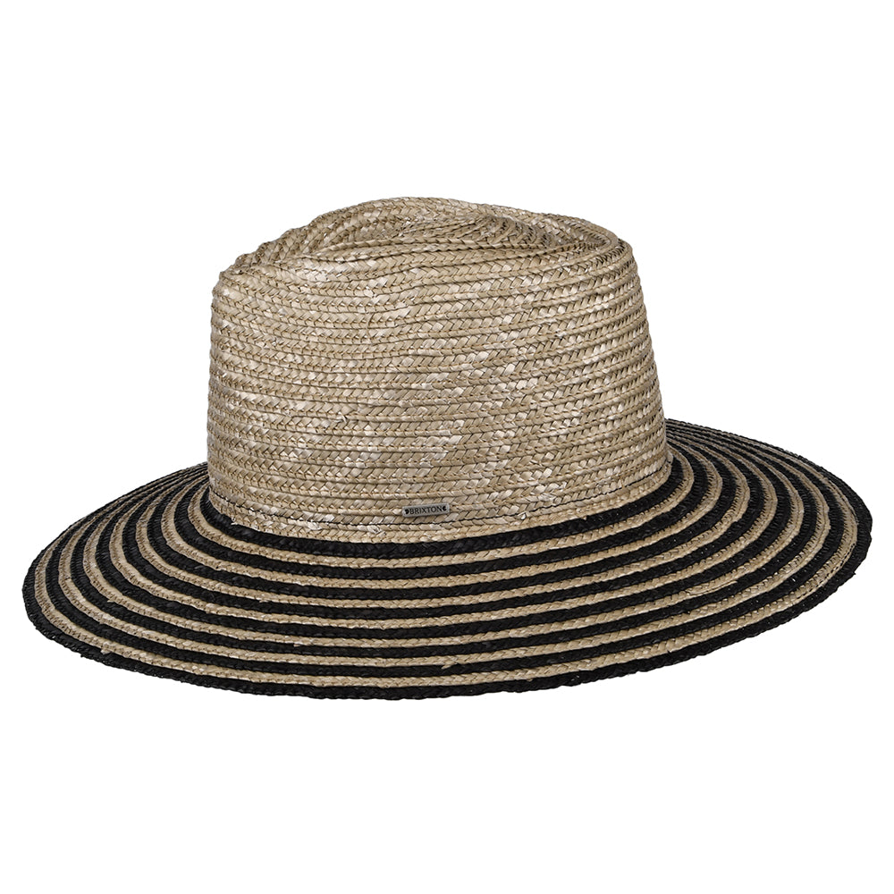 Chapeau Été en Paille Joanna Festival gris fumée-noir BRIXTON