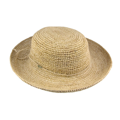 Chapeau Canotier Pliable en Paille Raphia Torsadée naturel SCALA