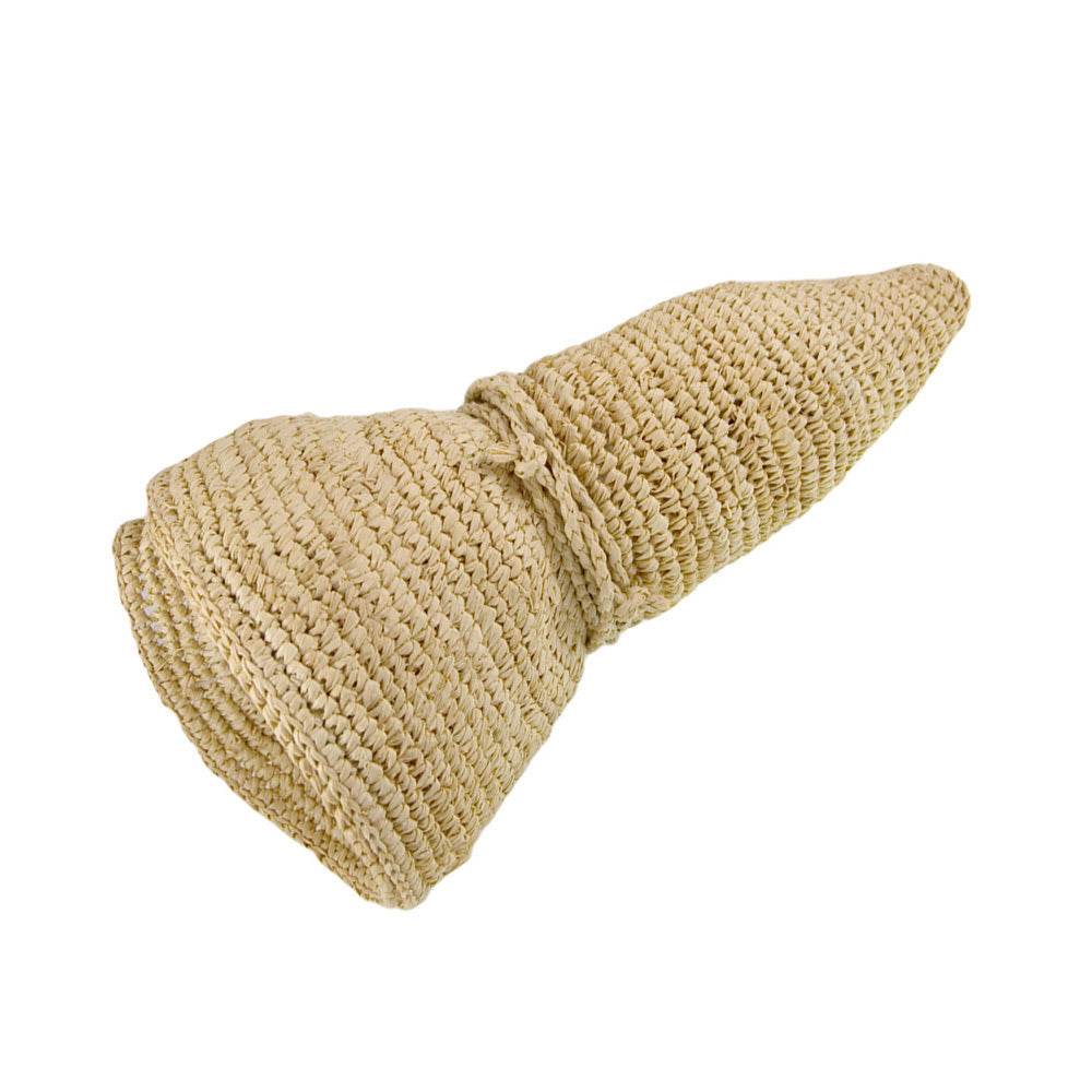 Chapeau Canotier Pliable en Raphia Torsadé Petite Taille naturel SCALA