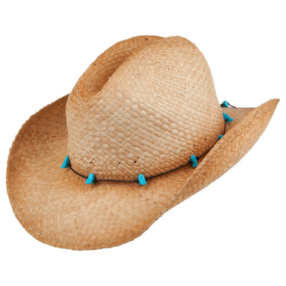 Chapeau de Cowboy en Paille Calamity Cattleman naturel SUR LA TÊTE