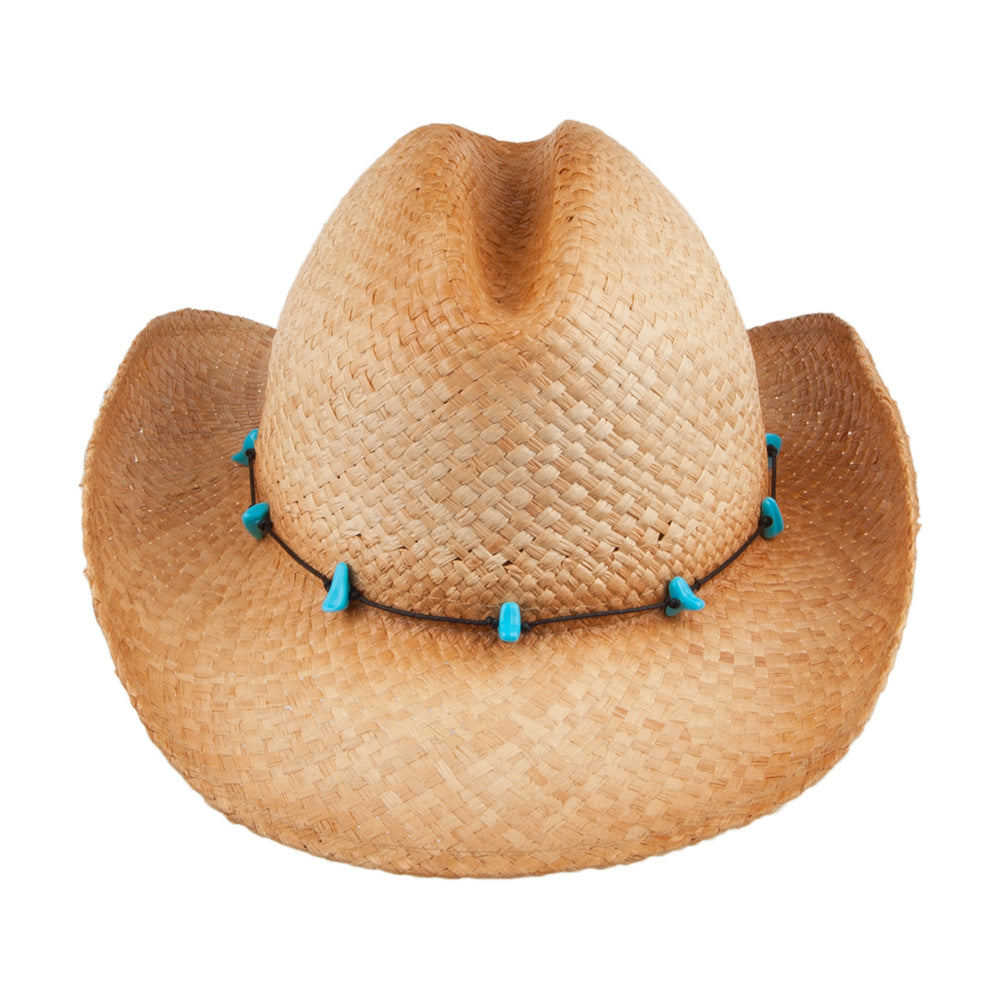Chapeau de Cowboy en Paille Calamity Cattleman naturel SUR LA TÊTE