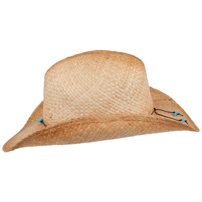 Chapeau de Cowboy en Paille Calamity Cattleman naturel SUR LA TÊTE