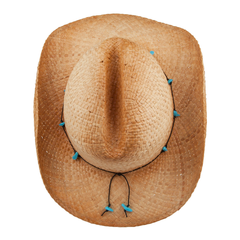 Chapeau de Cowboy en Paille Calamity Cattleman naturel SUR LA TÊTE