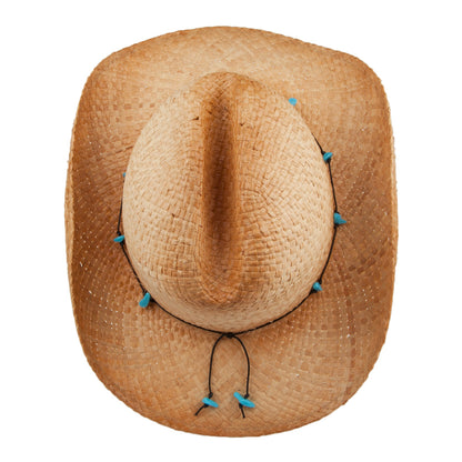 Chapeau de Cowboy en Paille Calamity Cattleman naturel SUR LA TÊTE