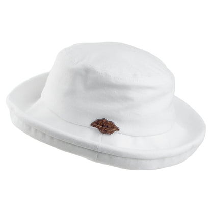 Chapeau Bob Pliable en Lin et Coton Arbres blanc SUR LA TÊTE