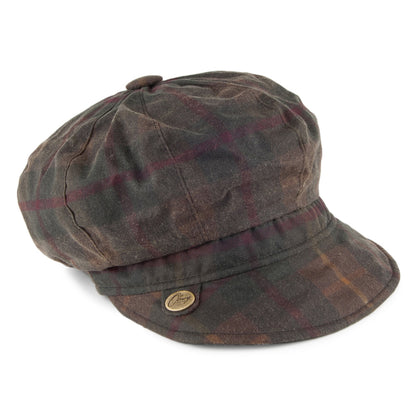 Casquette Gavroche en Cotton Ciré Maggie Hunter olive OLNEY