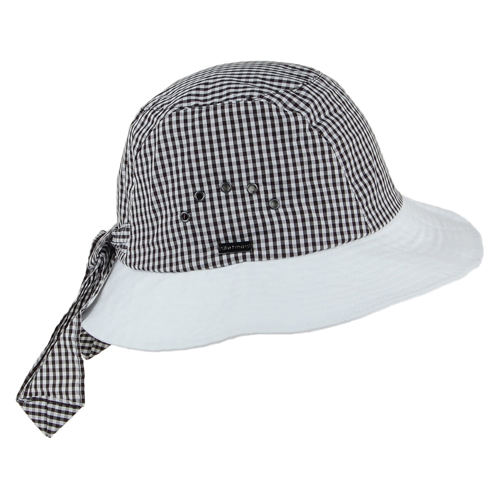 Chapeau Cloche Vichy à Noeud noir-blanc BETMAR