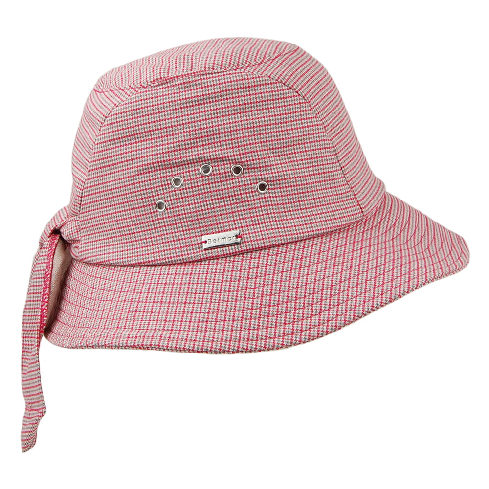 Chapeau Cloche Pied-de-Poule à Noeud rouge-multi BETMAR