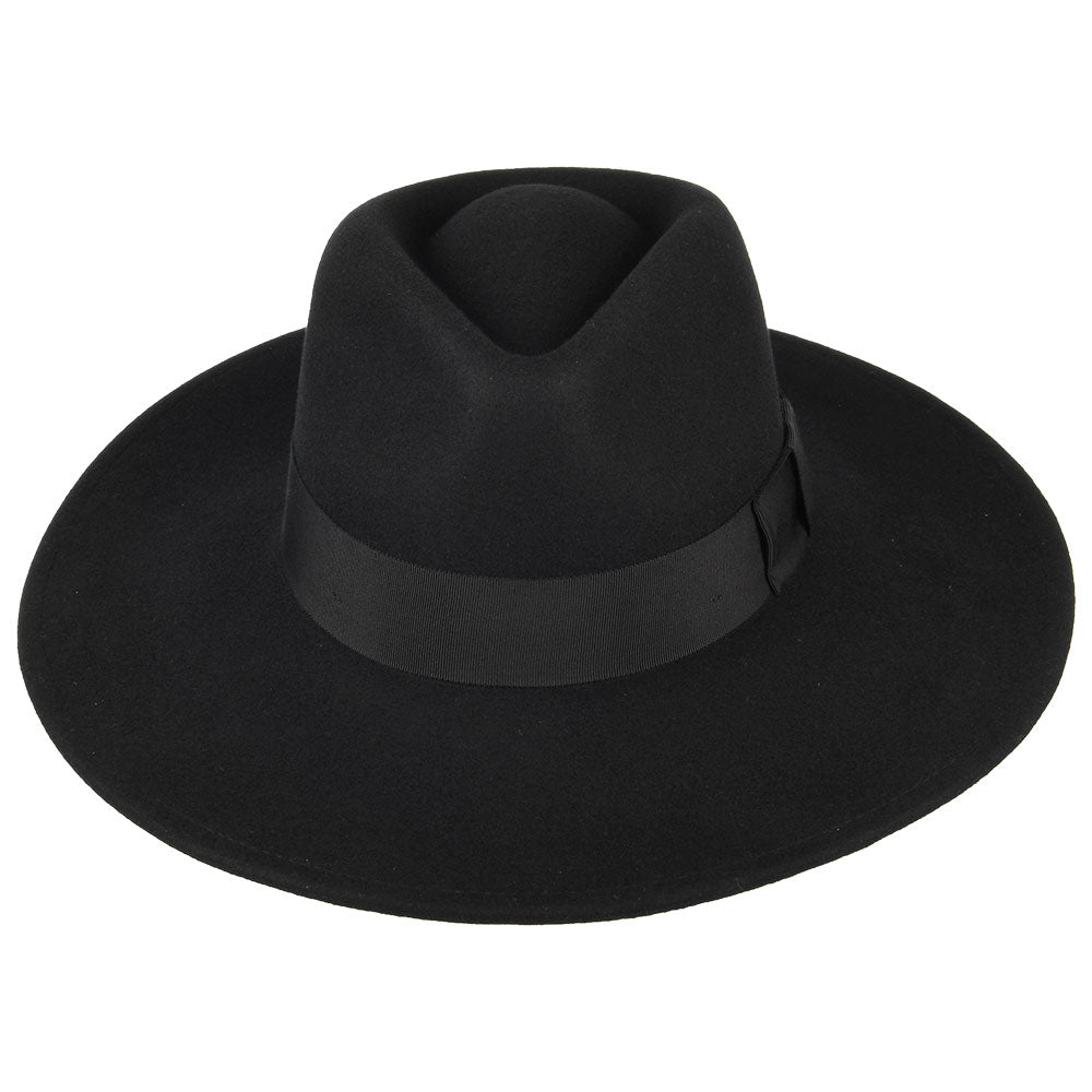Chapeau Fedora à Bord Large en Laine Feutrée Joanna noir BRIXTON