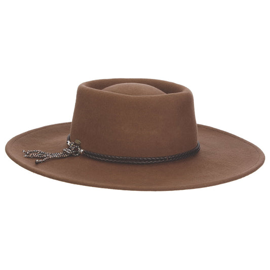 Chapeau Gaucho en Laine Feutrée Gela noix de pécan SCALA