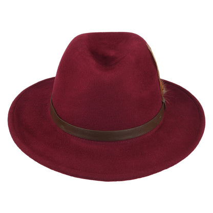 Chapeau Fedora en Laine Feutrée Hydrofuge Cheltenham merlot FAILSWORTH