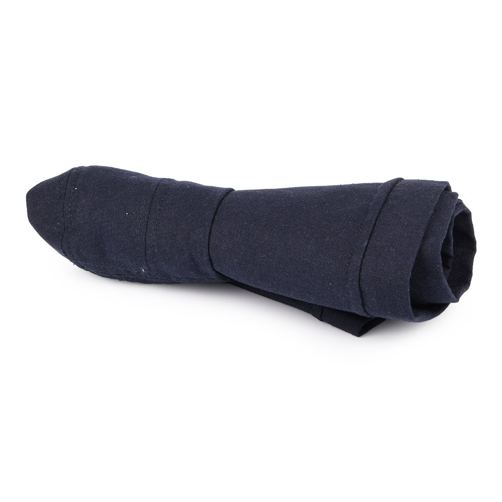 Chapeau Été en Lin et Coton Pliable Lily bleu marine SUR LA TÊTE