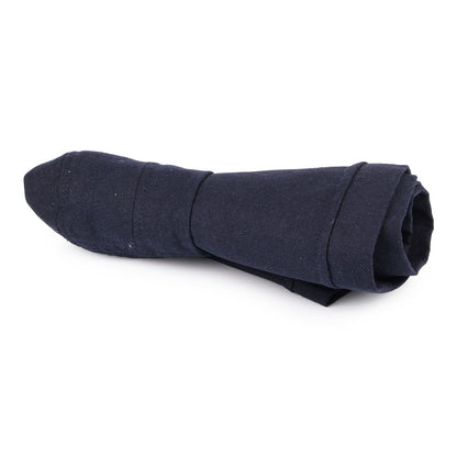 Chapeau Été en Lin et Coton Pliable Lily bleu marine SUR LA TÊTE