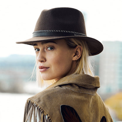 Chapeau Fedora en Laine Feutrée Oaklyn marron BARTS