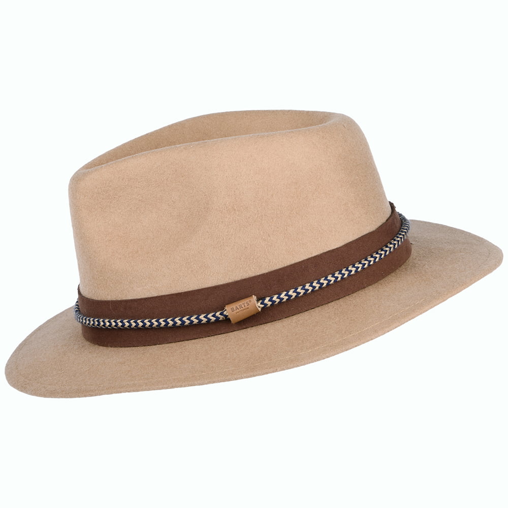 Chapeau Fedora en Laine Feutrée Taxas marron BARTS