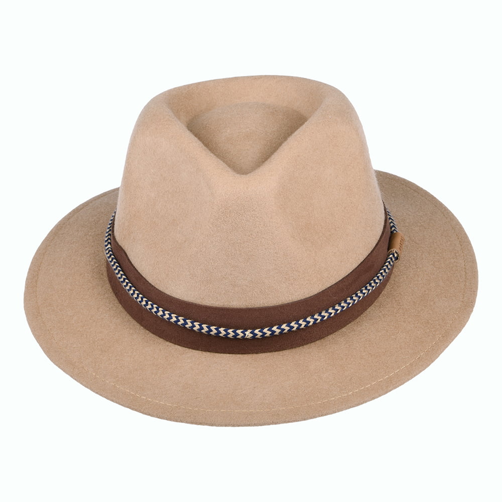 Chapeau Fedora en Laine Feutrée Taxas marron BARTS