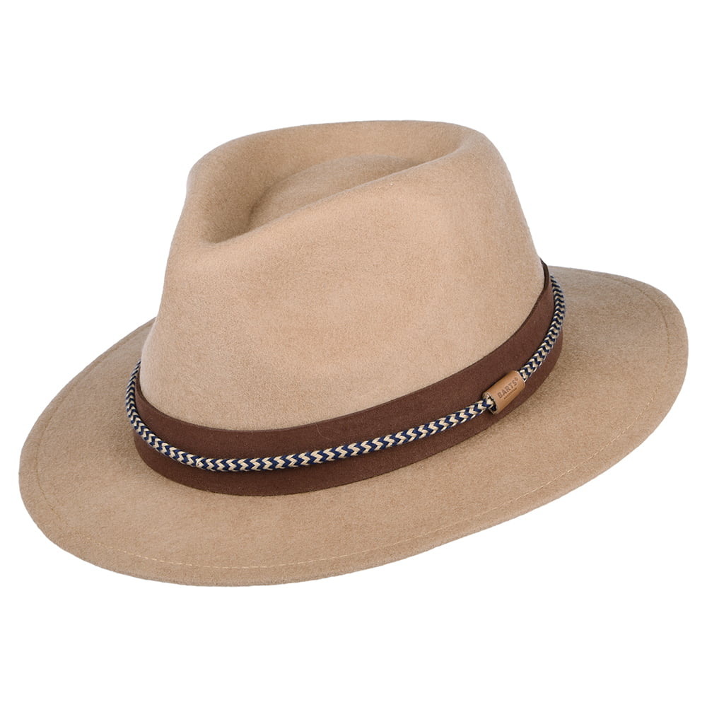 Chapeau Fedora en Laine Feutrée Taxas marron BARTS