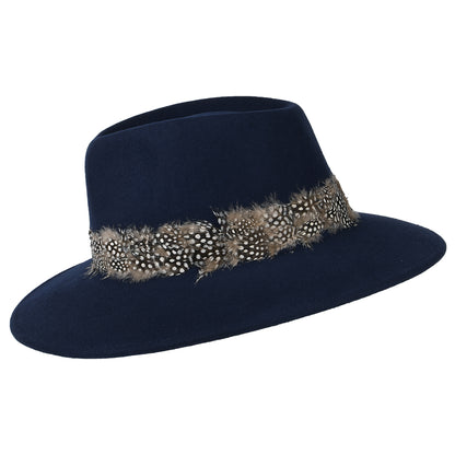 Chapeau Fedora Plume Country bleu marine FAILSWORTH