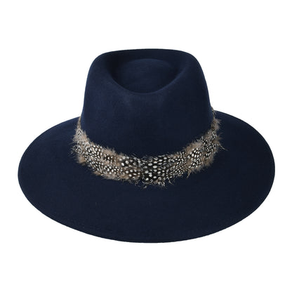 Chapeau Fedora Plume Country bleu marine FAILSWORTH
