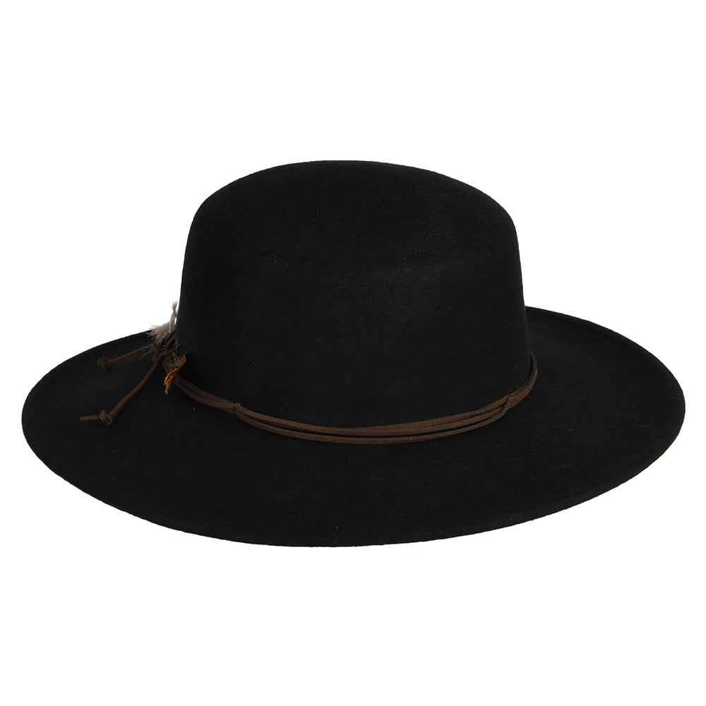 Chapeau Canotier en Laine Feutrée Dunia noir SCALA