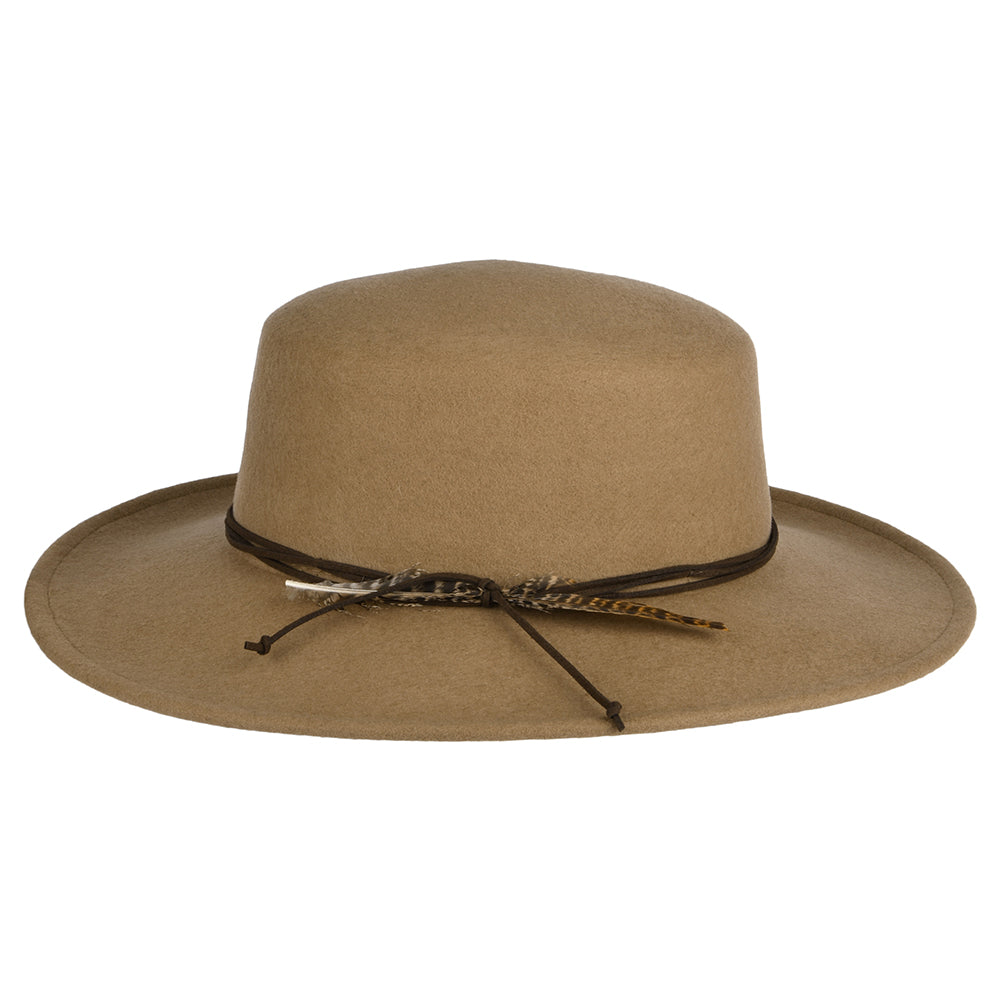 Chapeau Canotier en Laine Feutrée Dunia camel SCALA