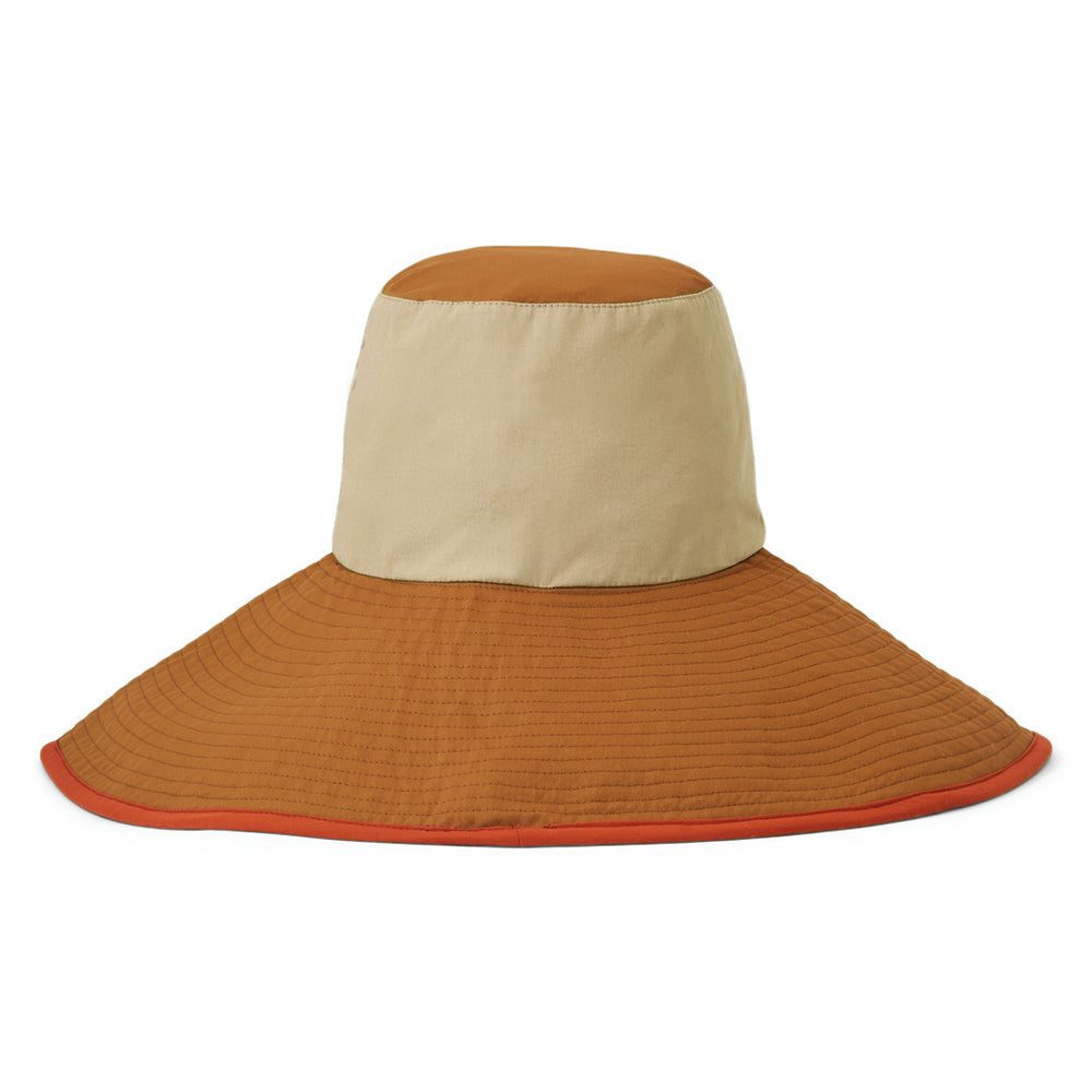 Chapeau Bob à Bord Large Pliable Maddie sable-marron-blanc BRIXTON