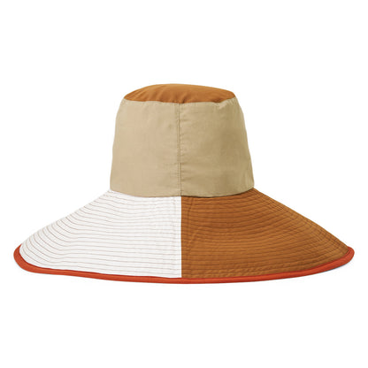 Chapeau Bob à Bord Large Pliable Maddie sable-marron-blanc BRIXTON