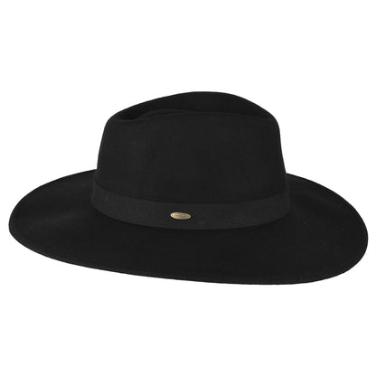 Chapeau Fedora Safari en Laine Feutrée Inaki noir SCALA