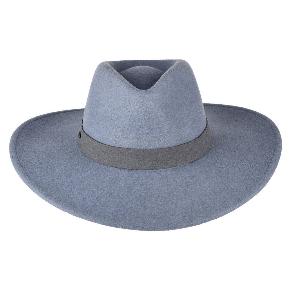 Chapeau Fedora Safari en Laine Feutrée Inaki bleu glacé SCALA