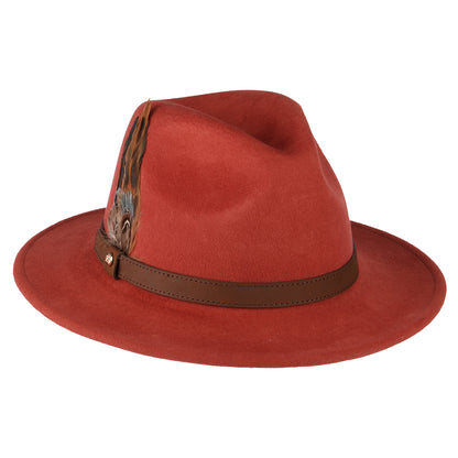 Chapeau Fedora en Laine Feutrée Hydrofuge gingembre FAILSWORTH