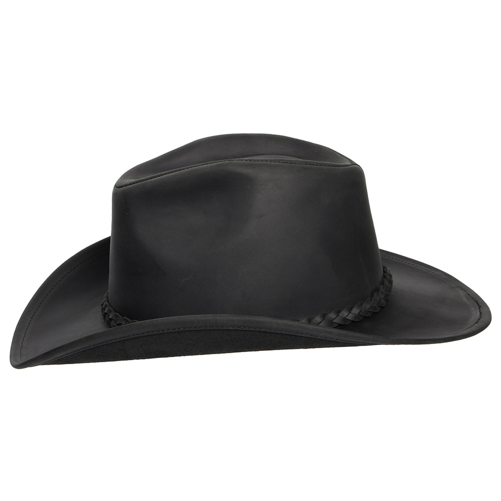 Chapeau de Cowboy en Cuir de Buffle noir JAXON & JAMES