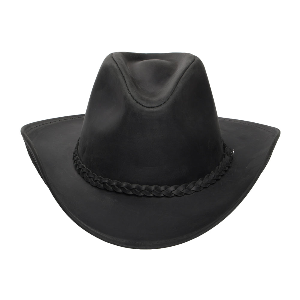 Chapeau de Cowboy en Cuir de Buffle noir JAXON & JAMES